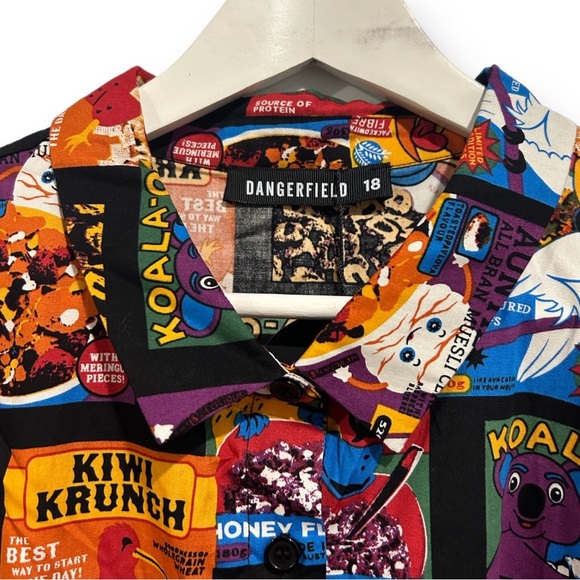 BNWT Dangerfield Cereal Cotton Shirt Dress Retro Australiana NZ Theme Print - Picture 3 of 10